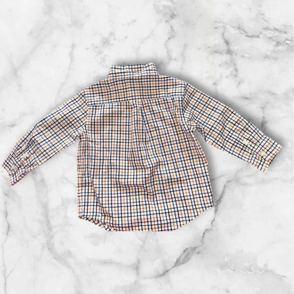 JANIE AND JACK PLAID POPLIN SHIRT. SIZE 12-18m - Picture 3 of 5